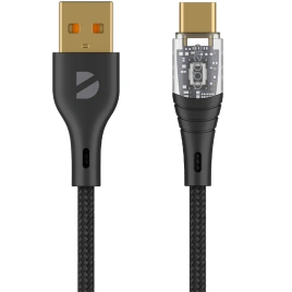 Кабель Deppa Crystal USB-C/USB-C, 60W, 1m, 72500 Black