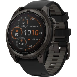 Смарт-часы Garmin Fenix 8 47mm Solar Sapphire (010-02906-11) Carbon Gray DLC Titanium with Black/Pebble Gray Silicone Band