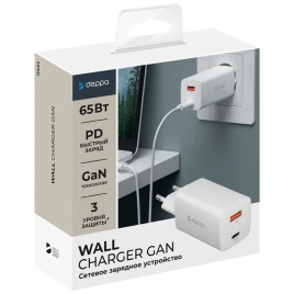 Сетевое зарядное устройство Deppa 65W USB-A/USB-C 11434 White