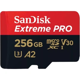 Карта памяти Sandisk Extreme Pro 256GB MicroSDHC Class 10 UHS-1 U3 V30 (SDSQXCD-256G-GN6MA)