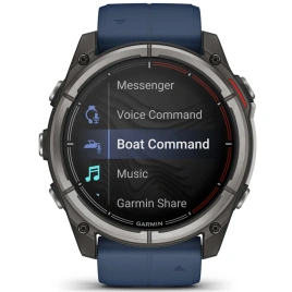 Спортивные часы Garmin Quatix 8 47mm (010-02904-51) Amoled Sapphire Titanium Grey with Blue Band