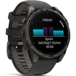 Смарт-часы Garmin Fenix 8 47mm Amoled Sapphire (010-02904-21) Carbon Gray DLC Titanium with Black/Pebble Gray Silicone Band