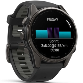 Смарт-часы Garmin Fenix 8 43mm Amoled Sapphire (010-02903-21) Carbon Gray DLC Titanium with Black/Pebble Gray Silicone Band