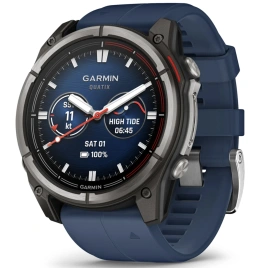 Спортивные часы Garmin Quatix 8 51mm (010-02905-91) Amoled Sapphire Titanium Grey with Blue Band