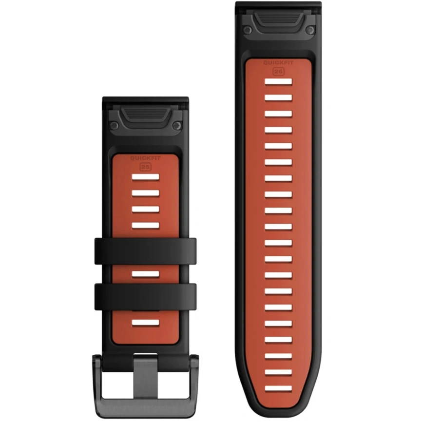 Ремешок Garmin QuickFit Silicone Watch Band (010-13281-06) 26mm Black/Flame Red фото 2