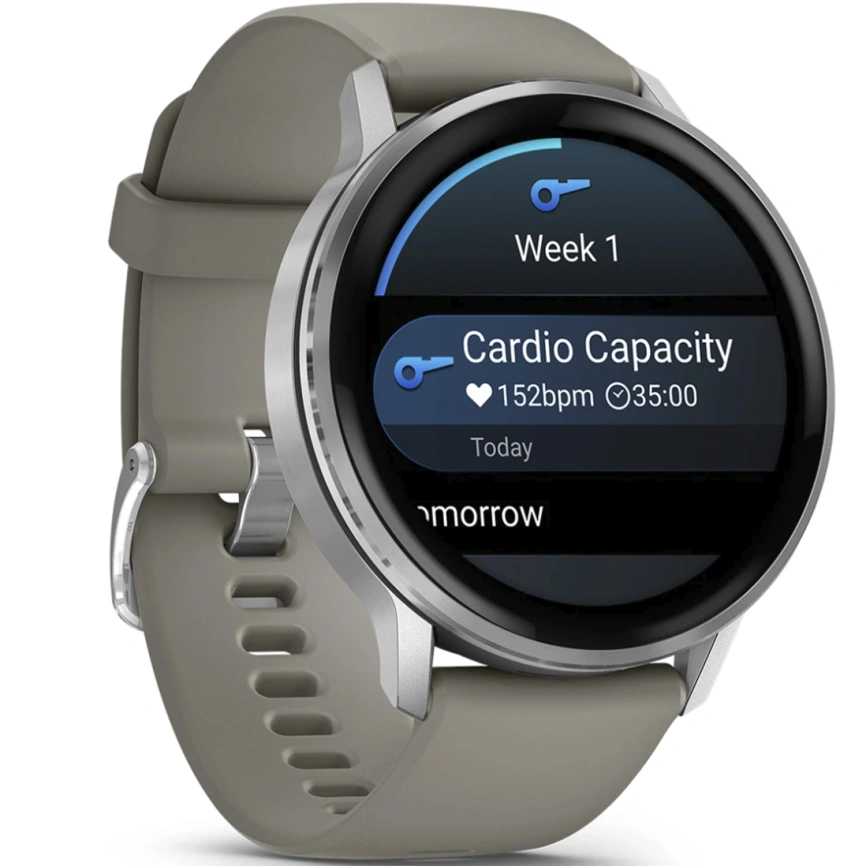 Смарт-часы Garmin Venu 4 45mm Silver Bezel With Silver Gray Silicone Band (010-03014-01) фото 5