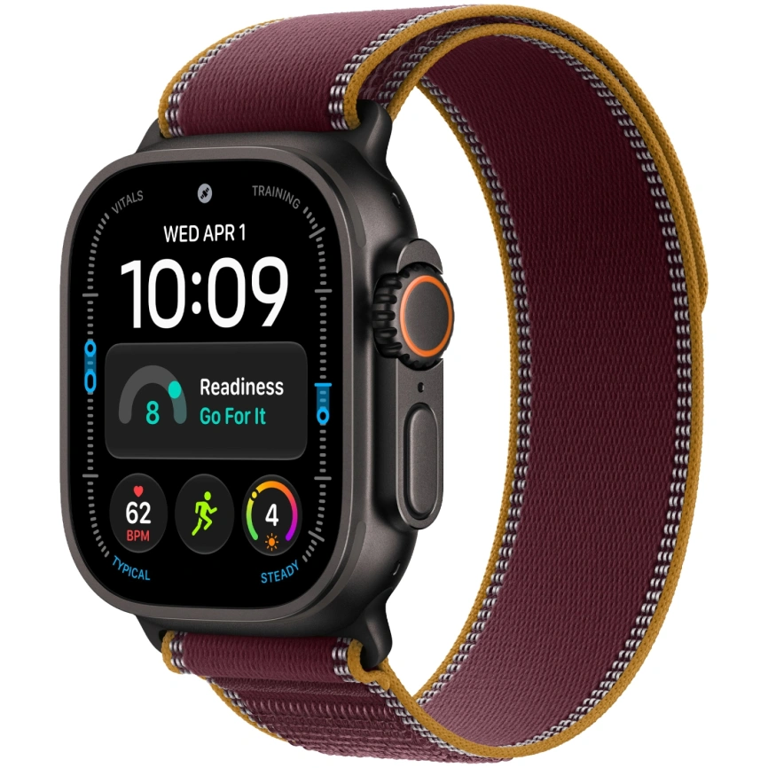 Смарт-часы Apple Watch Ultra 4 (2026) 49mm Black Titanium Case with Burgundy Trail Loop S/M фото 1