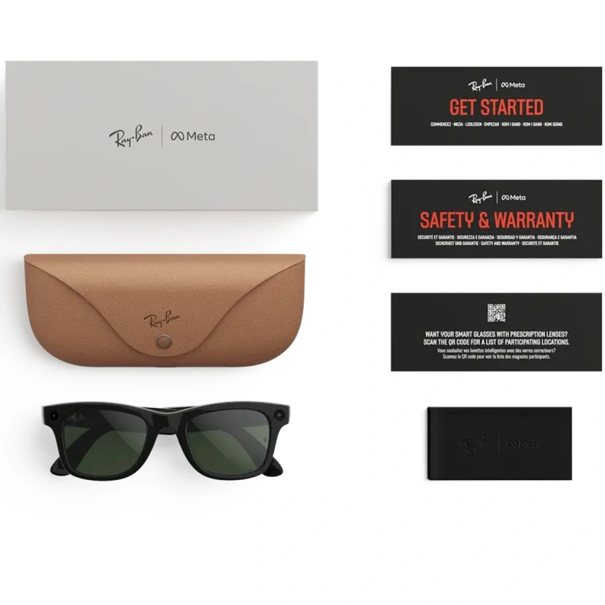 Умные очки Ray-Ban Wayfarer (Gen 2) Shiny Black M Clear to Graphite Green Transitions фото 7