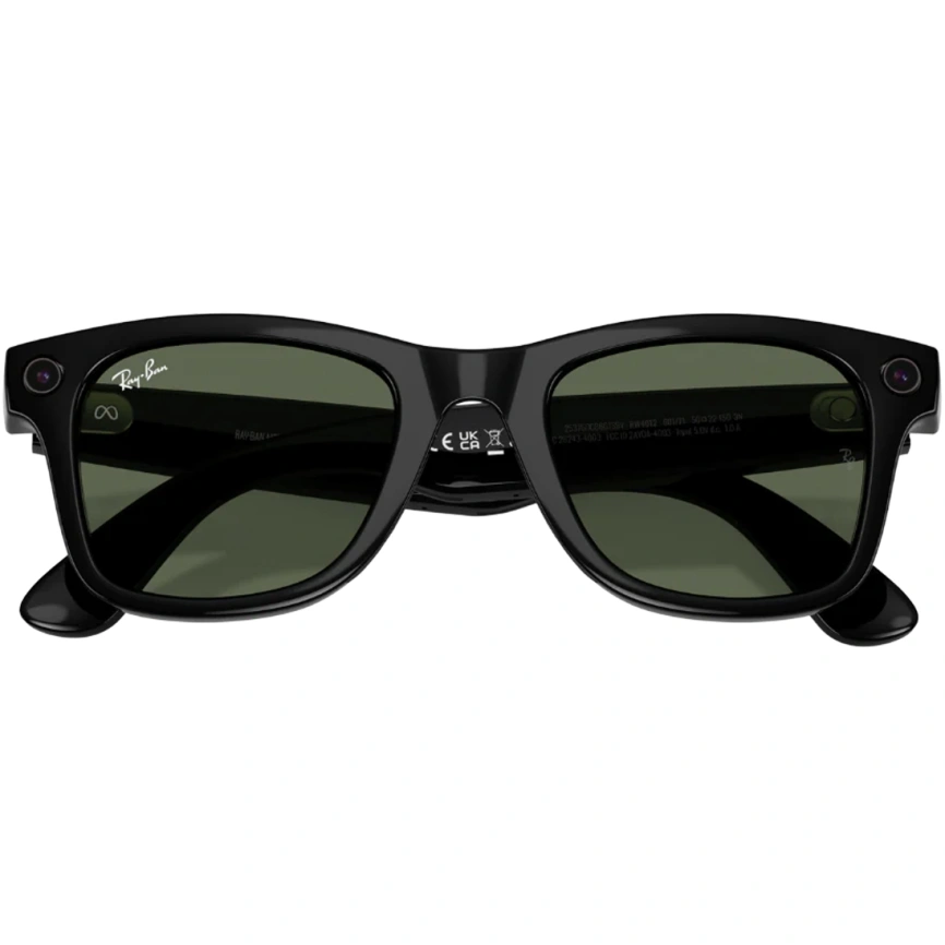 Умные очки Ray-Ban Wayfarer Shiny Black/G-15 (RW4006) M Green фото 2
