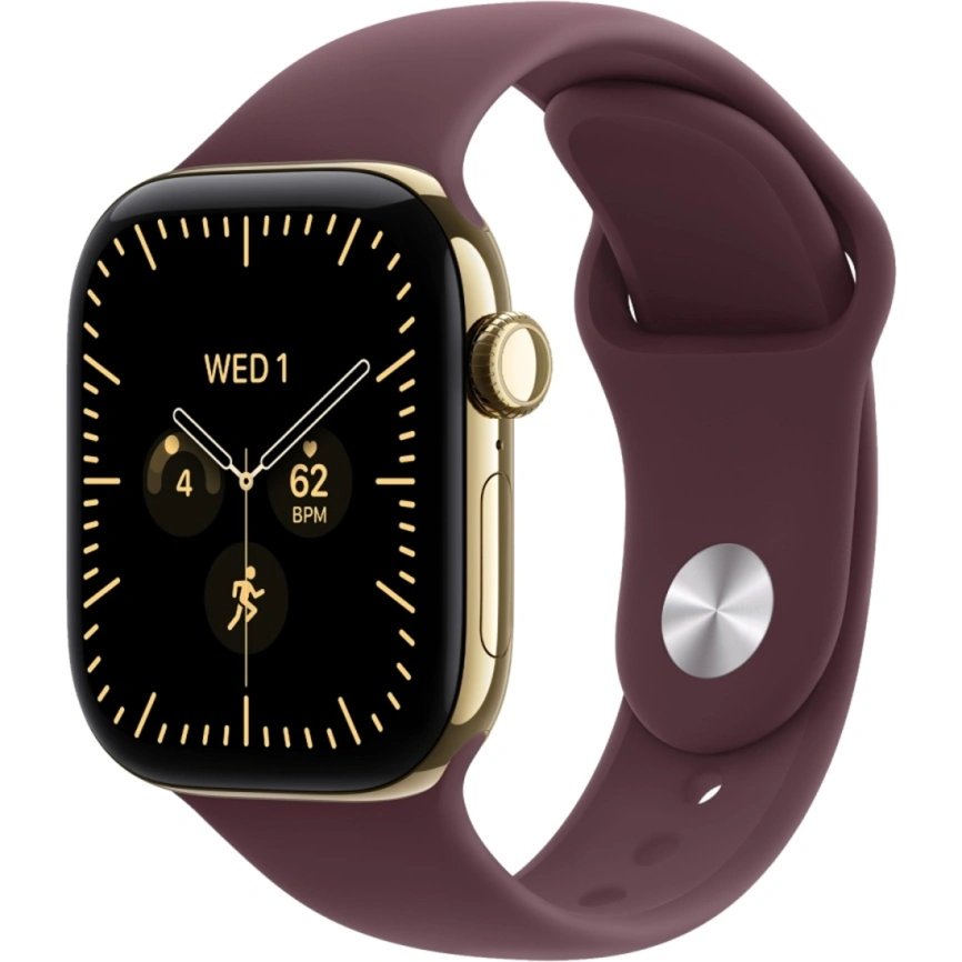 Смарт-часы Apple Watch Series 12 46mm Radiant Gold Titanium Case with Burgundy Sport Band S/M фото 1