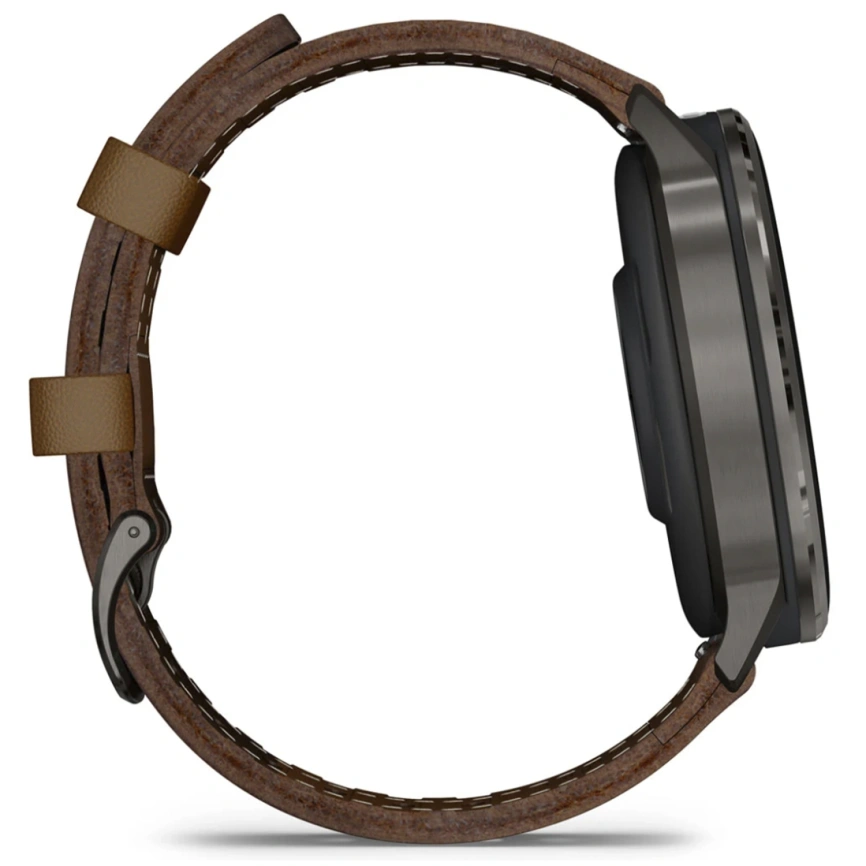 Смарт-часы Garmin Venu 4 45mm Slate Bezel With Black Silicone Band And Brown Leather Band (010-03014-03) фото 4