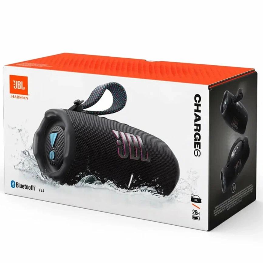 Портативная колонка JBL Charge 6 Black/Orange фото 2