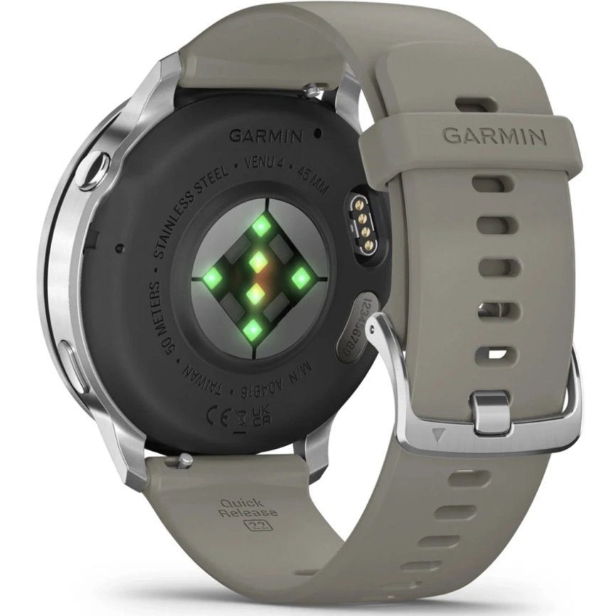 Смарт-часы Garmin Venu 4 45mm Silver Bezel With Silver Gray Silicone Band (010-03014-01) фото 2