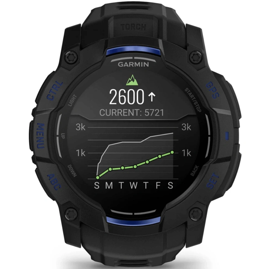 Смарт-часы Garmin Instinct 3 50mm Amoled Black/Bolt Blue Band (010-03020-03) фото 8