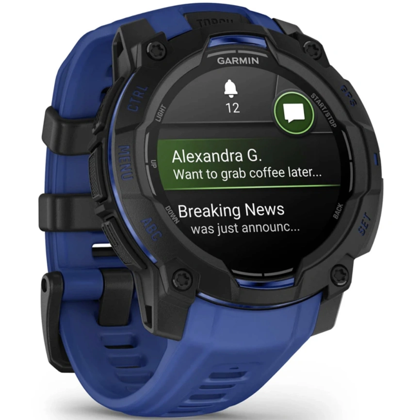 Смарт-часы Garmin Instinct 3 45mm Amoled Bolt Blue/Black Band (010-02936-03) фото 3