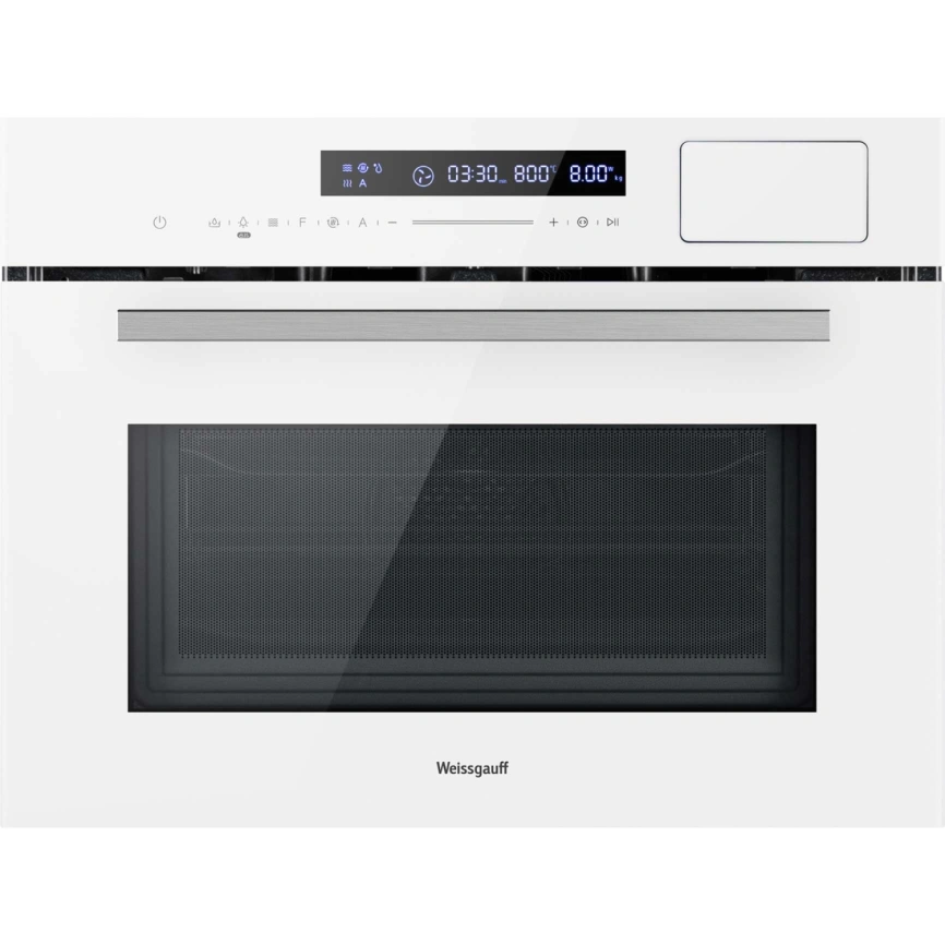 Встраиваемый компактный духовой шкаф с СВЧ и паром Weissgauff OEMS 459 PDW White фото 1
