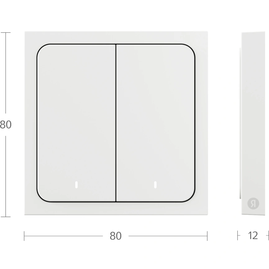 Умный выключатель Яндекс 2 клавиши, беспроводной Яндекс Zigbee (YNDX-00535) White (Белый) фото 4