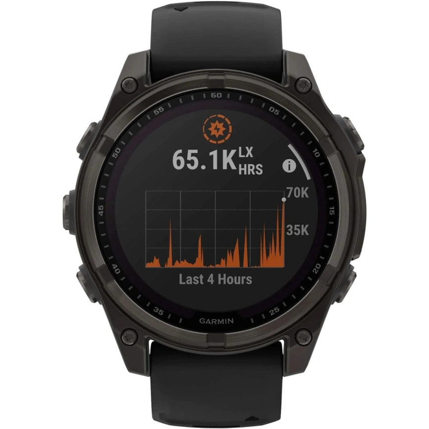 Смарт-часы Garmin Fenix 8 47mm Solar Sapphire (010-02906-11) Carbon Gray DLC Titanium with Black/Pebble Gray Silicone Band фото 5