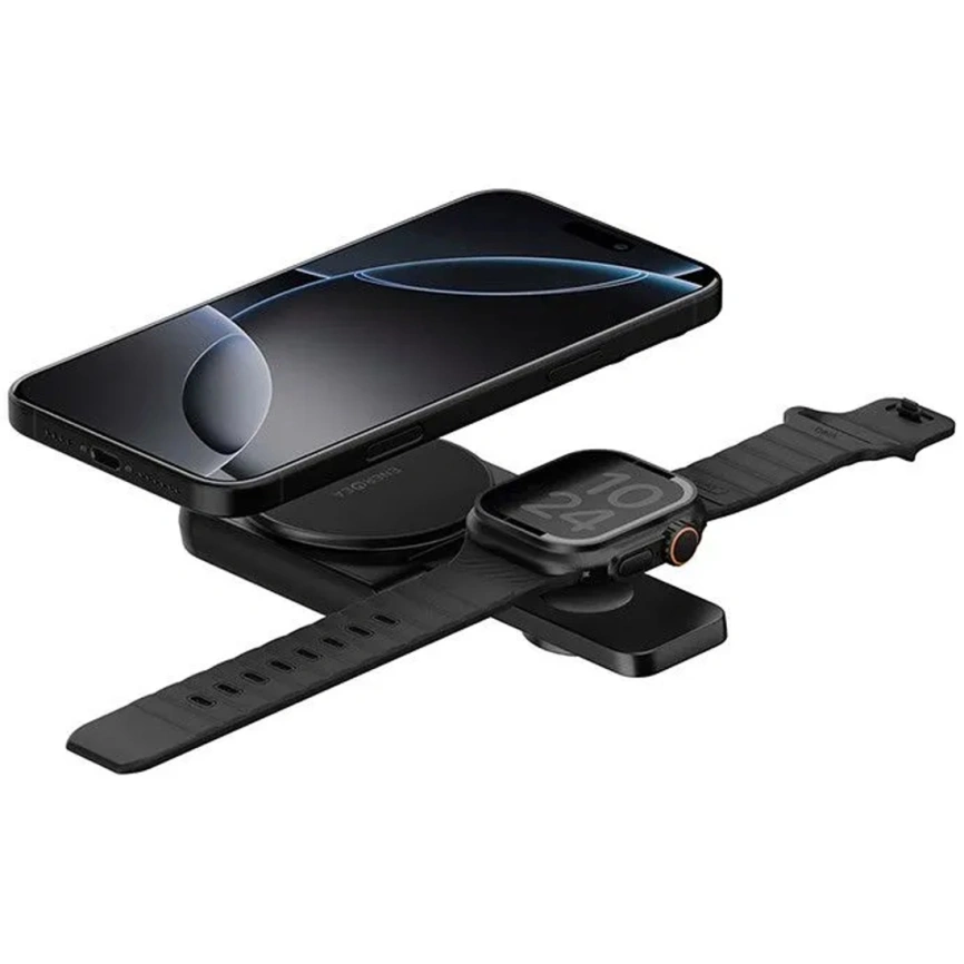 Беспроводное зарядное устройство EnergEA MagDuo Qi2 (2 в 1) Gunmetal (MAG-DUO-GUN) фото 6