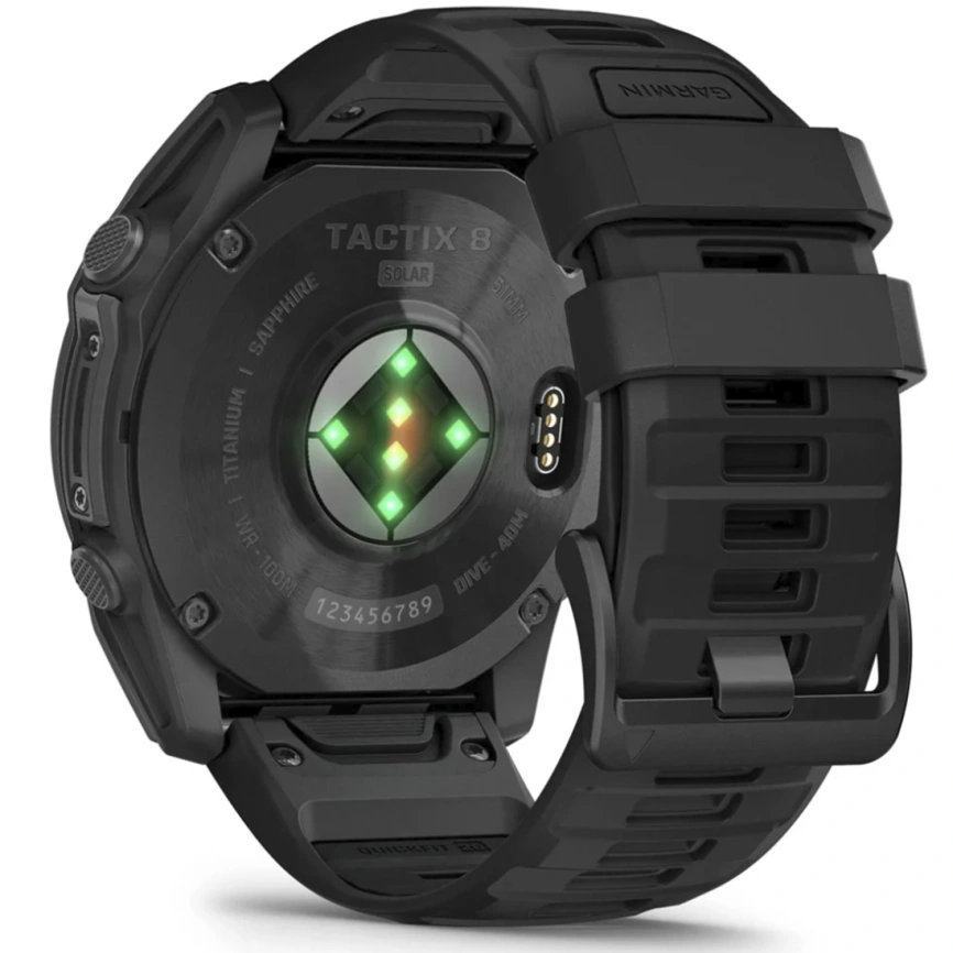 Смарт-часы Garmin Tactix 8 51mm Solar Sapphire Applied Ballistic Solver with Silicone Band (010-03407-01) Black фото 4
