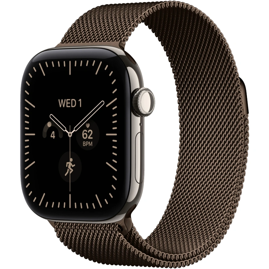 Смарт-часы Apple Watch Series 12 46mm Natural Titanium Case with Dark Bronze Milanese Loop S/M фото 1