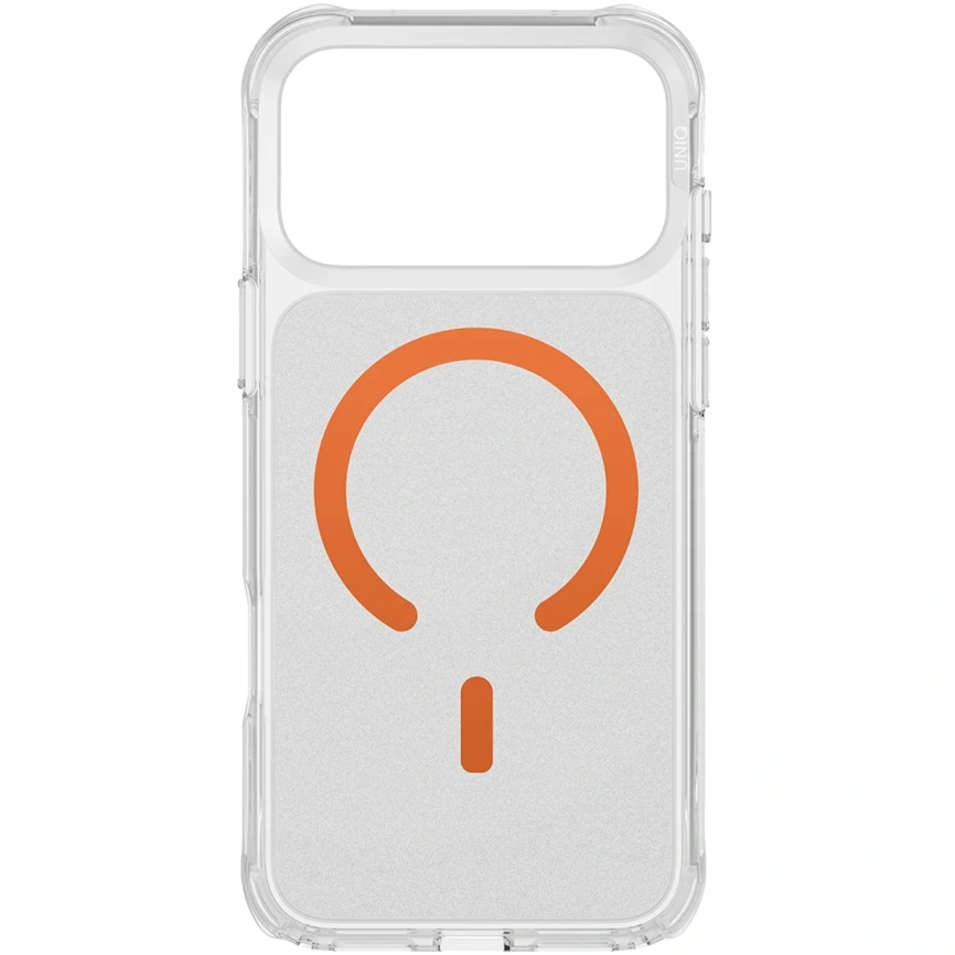 Чехол Uniq LifePro Xtreme Anti-FingerprintSlim Hybrid Case with MagClick для iPhone 17 Pro Max Frost Clear/Volt Orange фото 3