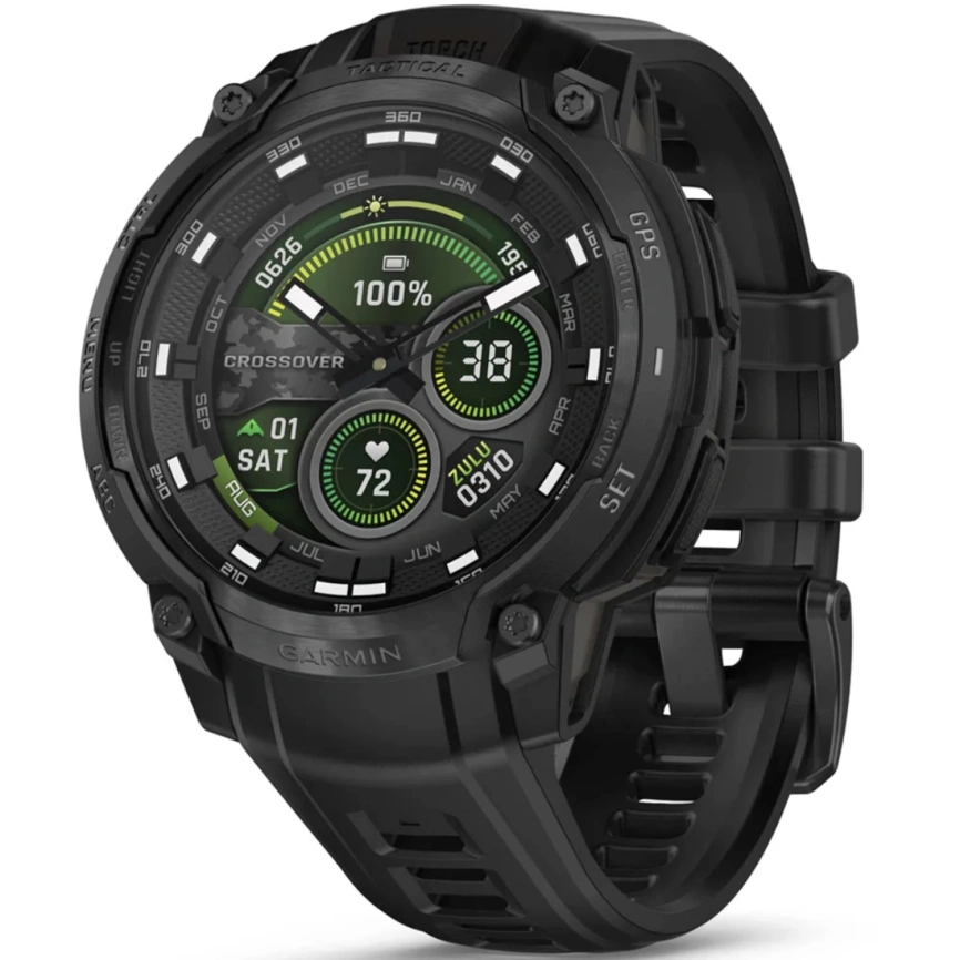 Смарт-часы Garmin Instinct Crossover Amoled 47mm Tactical Black Band (010-03398-02) фото 1