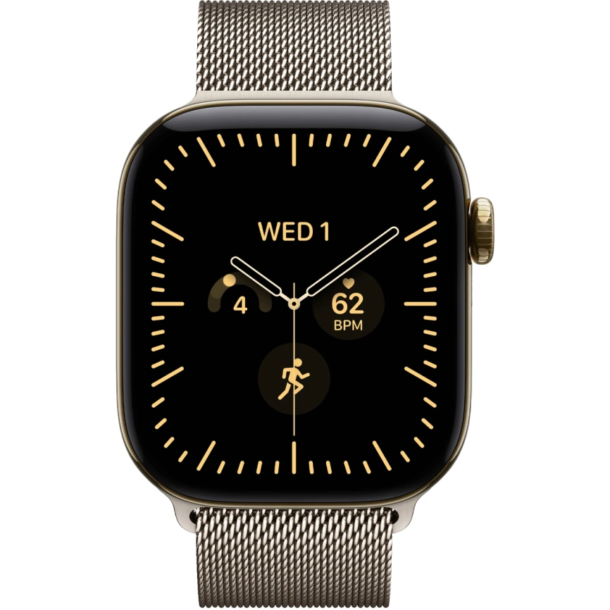 Смарт-часы Apple Watch Series 12 42mm Radiant Gold Titanium Case with Natural Milanese Loop фото 3