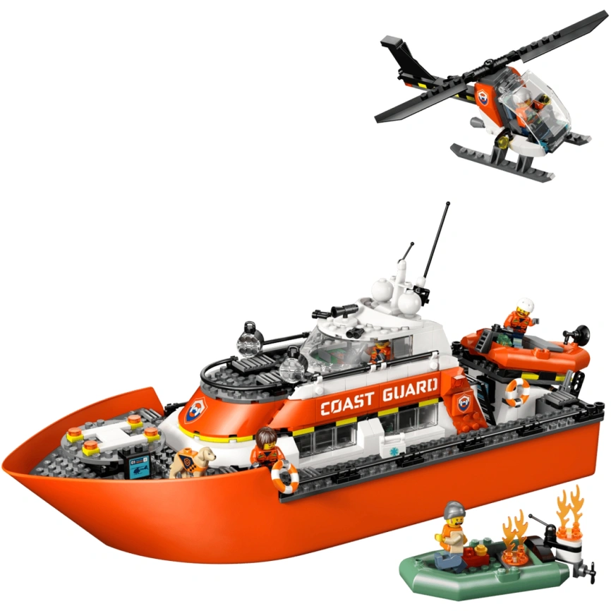 Конструктор LEGO City Coast Guard Rescue Boat & Helicopter 60504 фото 5