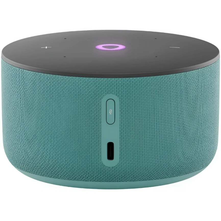 Умная колонка Яндекс Станция Мини 3 с часами, Бирюзовый фото 2