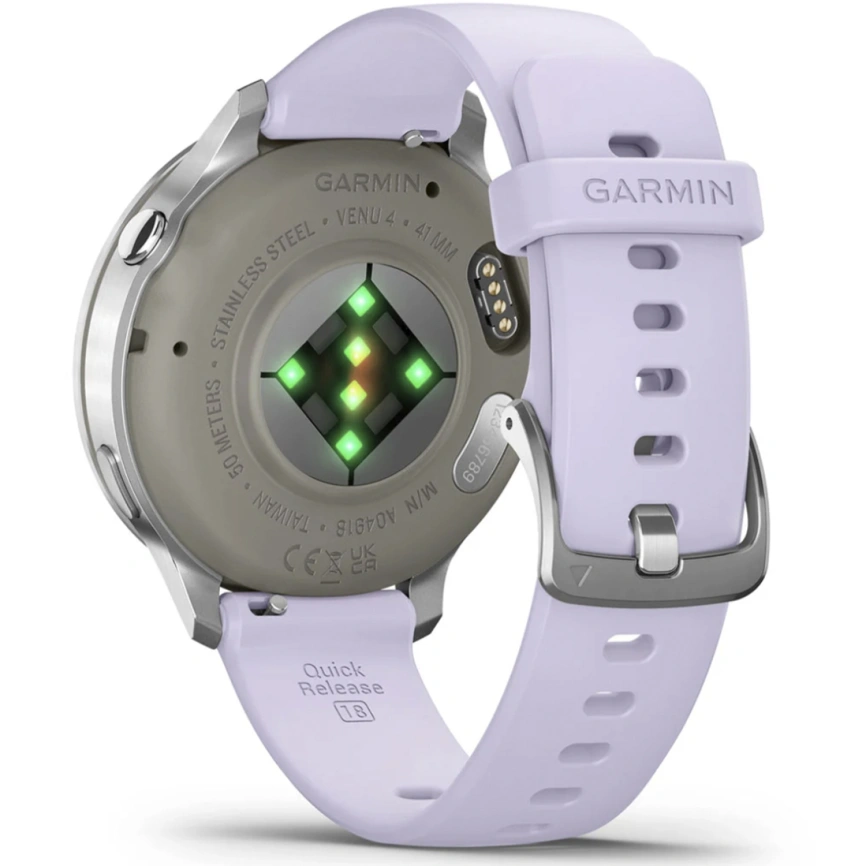 Смарт-часы Garmin Venu 4 41mm Silver Bezel With Periwinkle Silicone Band (010-03013-01) фото 4