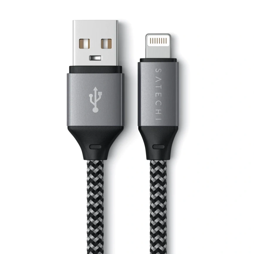 Кабель Satechi USB-A/Lightning 0,25m ST-TAL10M Space Grey фото 4