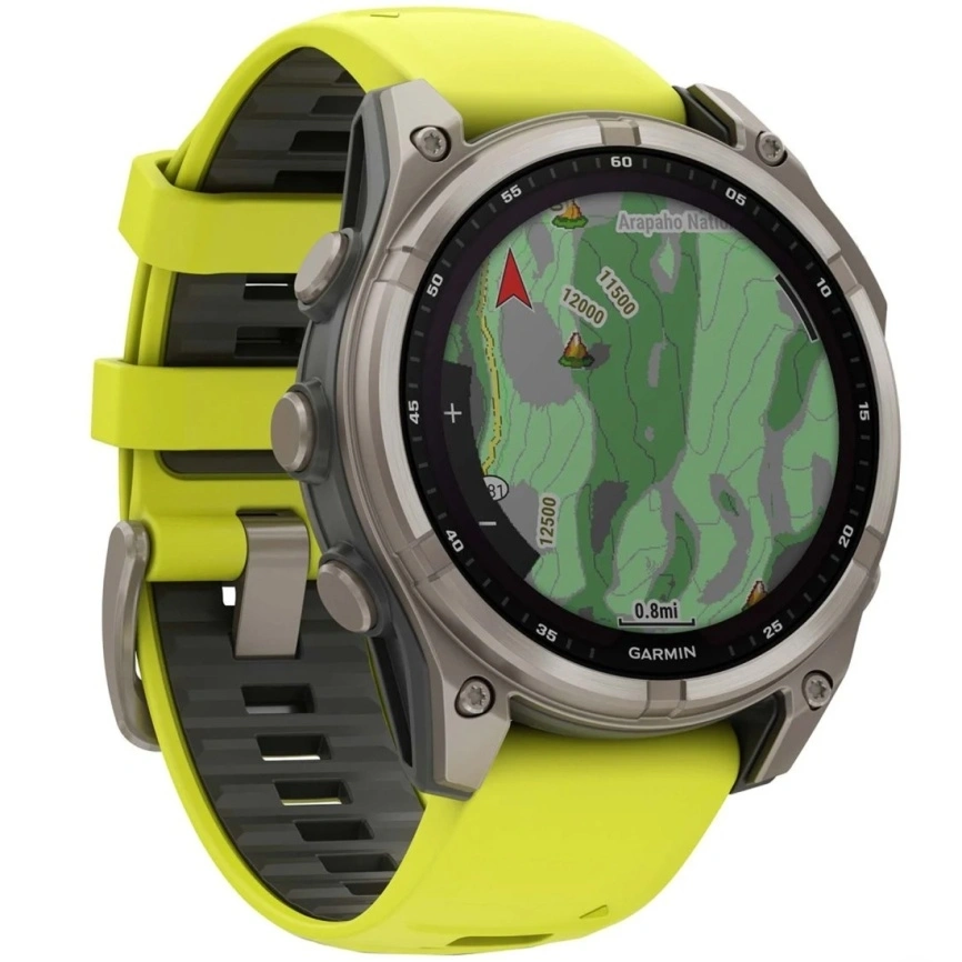 Смарт-часы Garmin Fenix 8 51mm Solar Sapphire (010-02907-21) Carbon Gray DLC Titanium with Yellow/Graphite Silicone Band фото 3