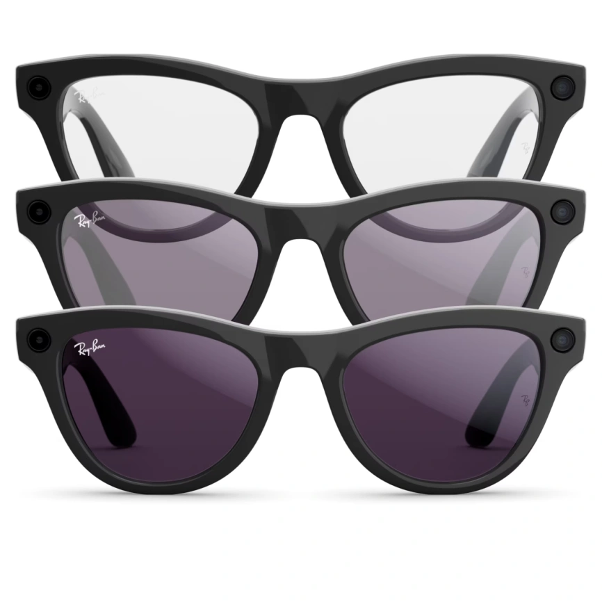 Умные очки Ray-Ban Skyler (Gen 2) Shiny Black Standard Clear to Amethyst Transitions фото 3