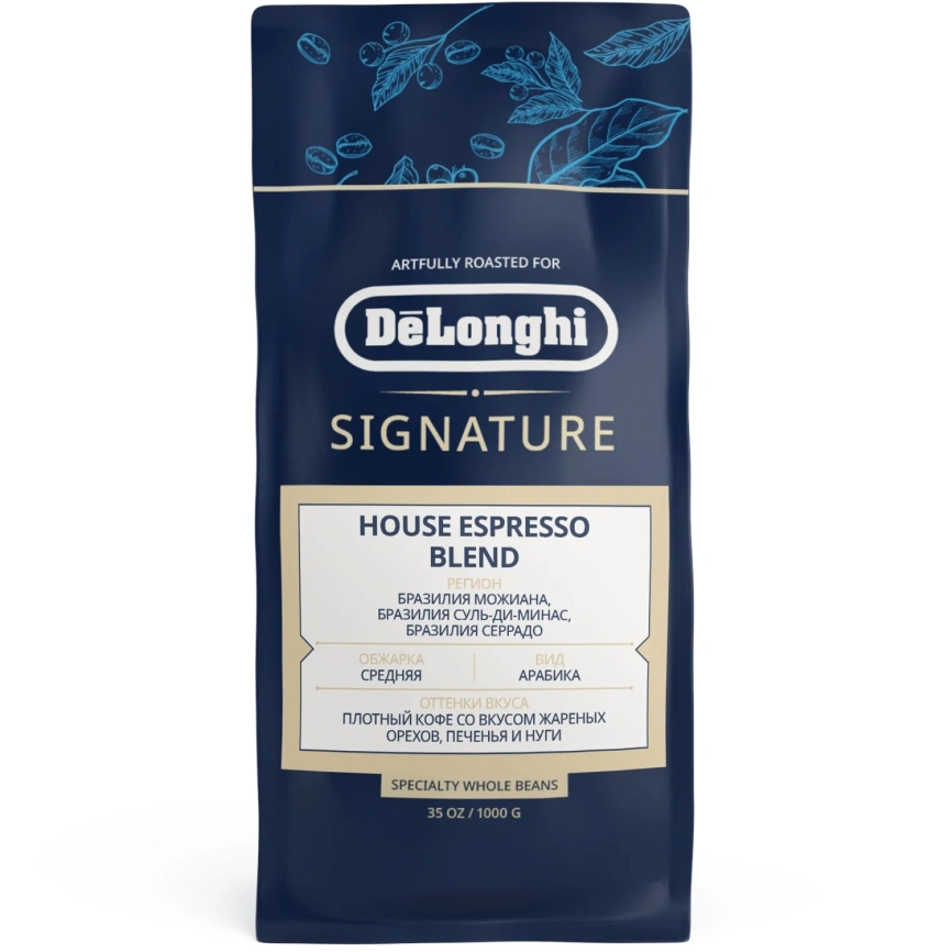 Кофе зерновой DeLonghi House Blend 1 Kg фото 1