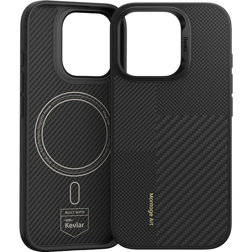 Чехол Benks Montage ArmorAir Case built with Kevlar для iPhone 16 Pro Black фото 1
