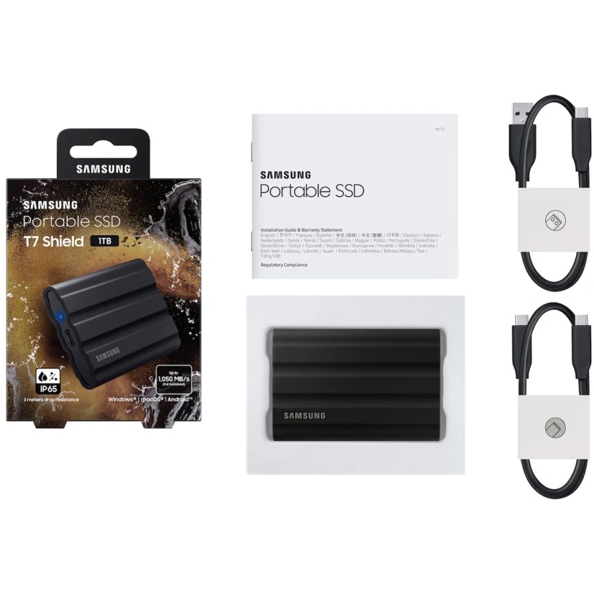 Внешний SSD накопитель Samsung T7 Shield USB 3.2 Type-C 1TB Black (MU-PE1T0S/WW) фото 5