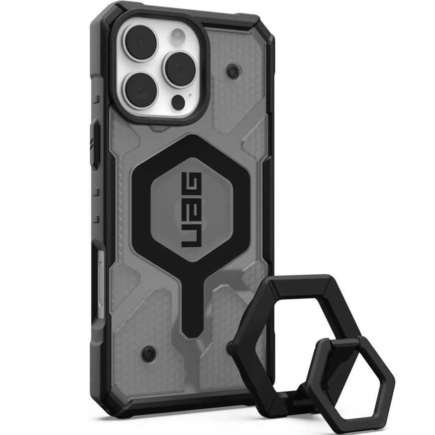 Чехол UAG MagSafe Pathfinder Clear для iPhone 16 Pro Max (с подставкой) Ash/Black Sand фото 6