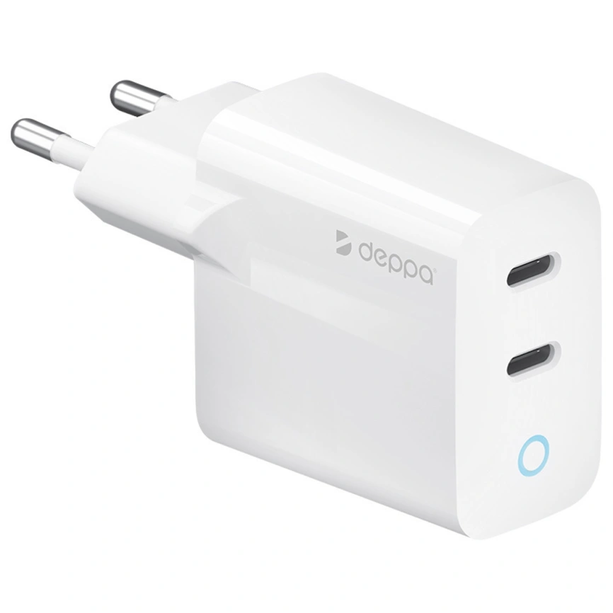 Сетевое зарядное устройство Deppa 45W 2xUSB-C 11449 фото 1