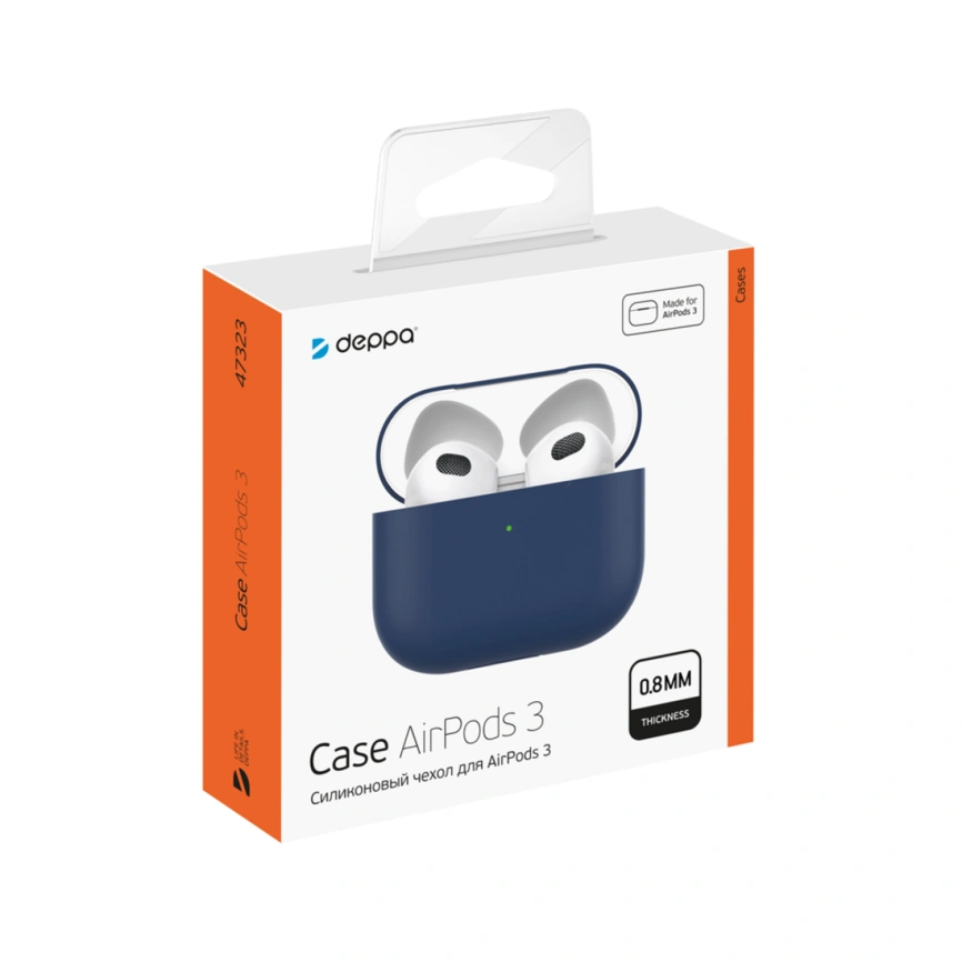 Силиконовый чехол Deppa для AirPods 3 (47323) Blue фото 2