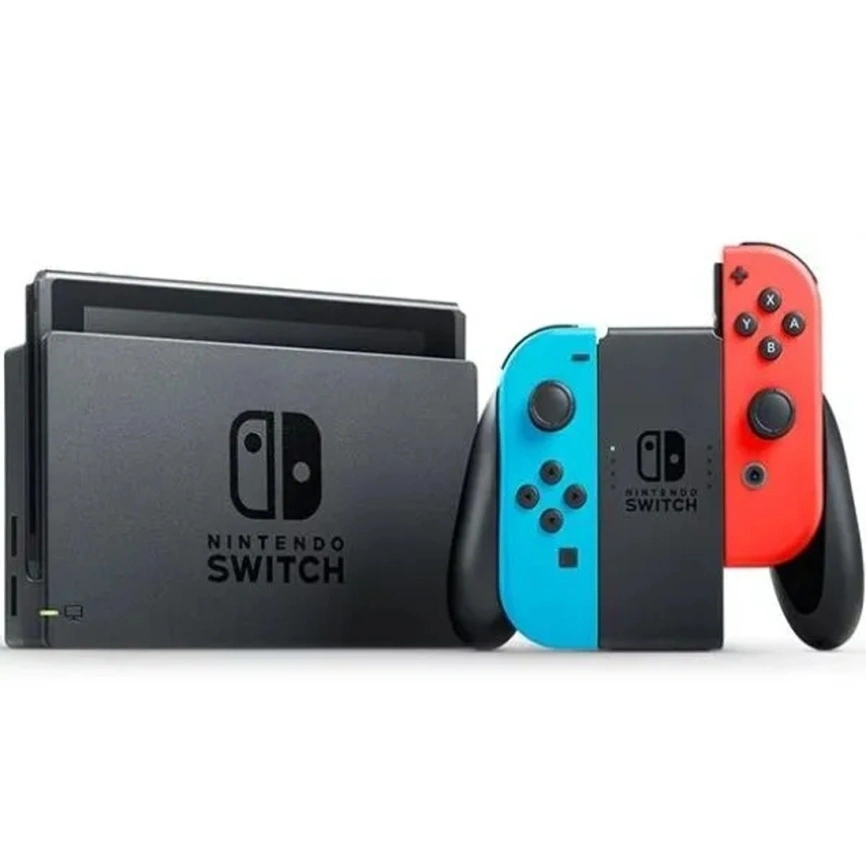 Игровая приставка Nintendo Switch Rev.2 (Обновленная версия) 128GB Neon Blue/Neon Red Picofly (Много игр) фото 2